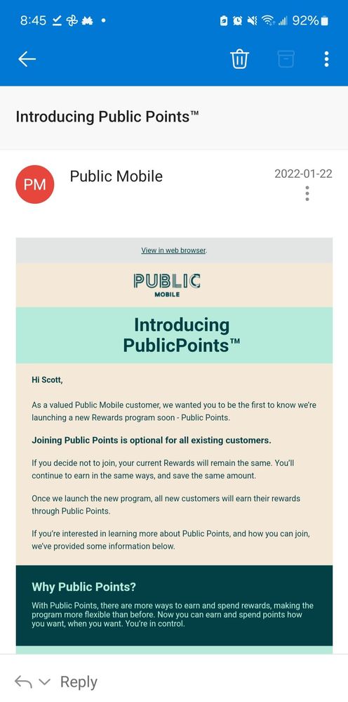 Public points is optional