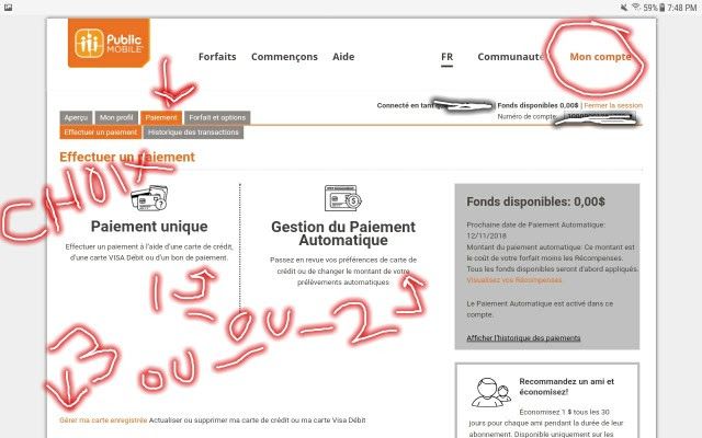 Choisir un paiement unique, ou gestion automatique(enregistrement)