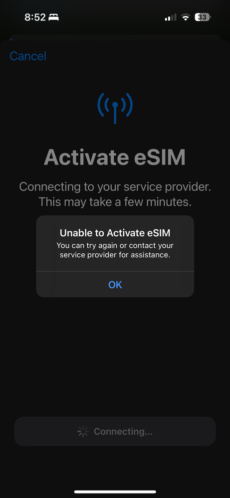 This is the error I keep getting. I think I need a new QR code