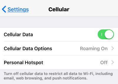 Settings -> Cellular Data Options