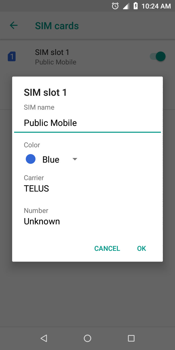 Sim Card Info showing number as "Unknown" - Community