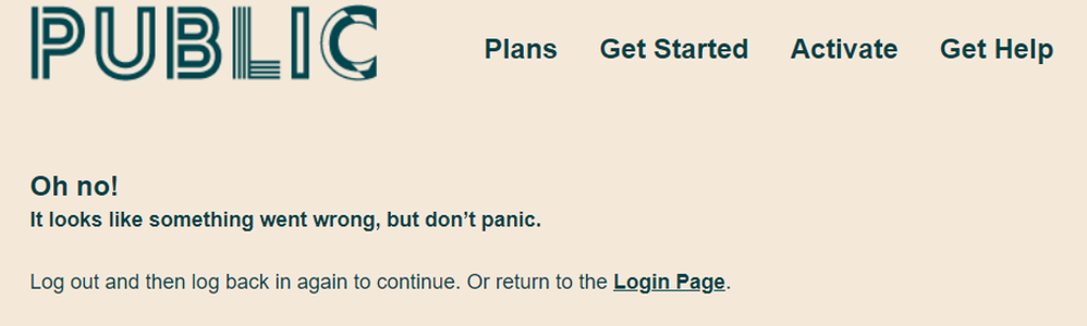 Second severity 1 bug - clicking on the "Plans" link...