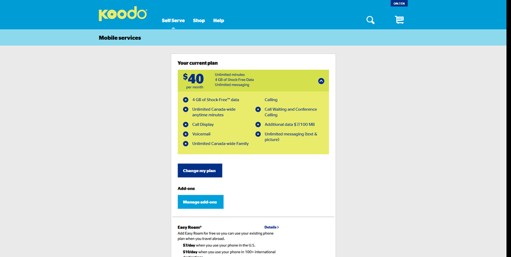 Koodo Plan for PM Customers